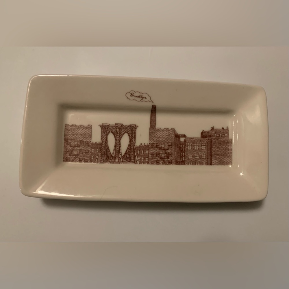 Rare ceramic Fishs Eddy tray with Brooklynese Design